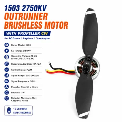 1503 2750KV Outrunner Brushless Motor with Propeller CW/CCW for RC Drone_img_1