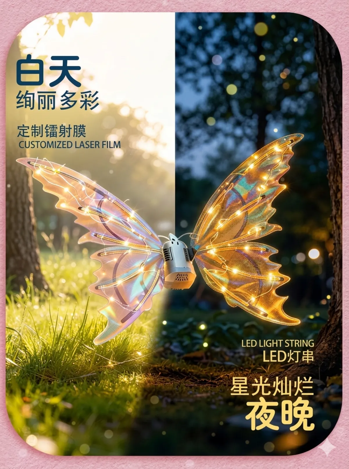 ✨ Product Features – Magical LED Butterfly Wings 🦋