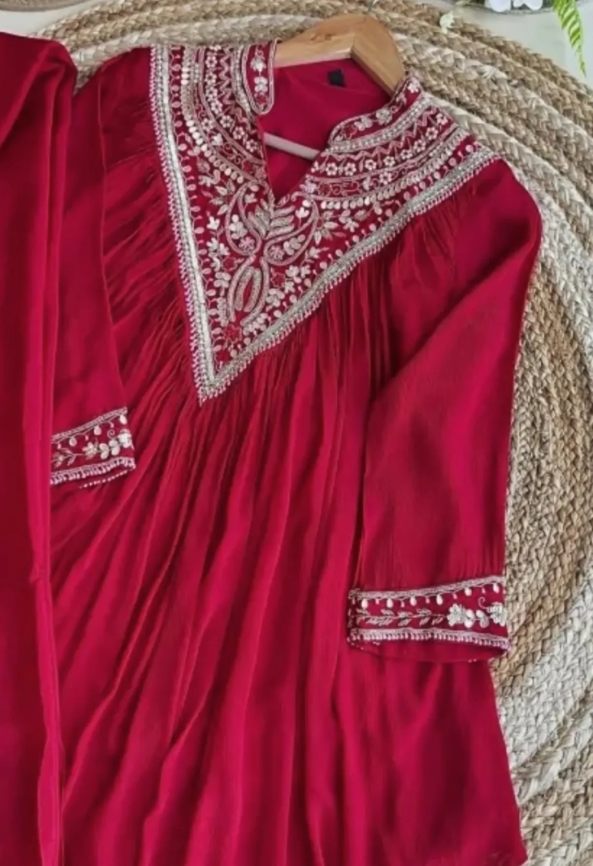 Cherry Georgeet Two Piece