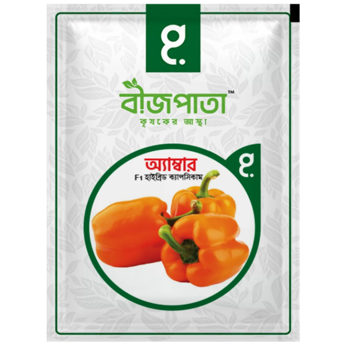 অ্যাম্বার এফ১ হাইব্রিড ক্যাপসিকাম বীজ।  Amber F1 Hybrid Capsicum Seeds