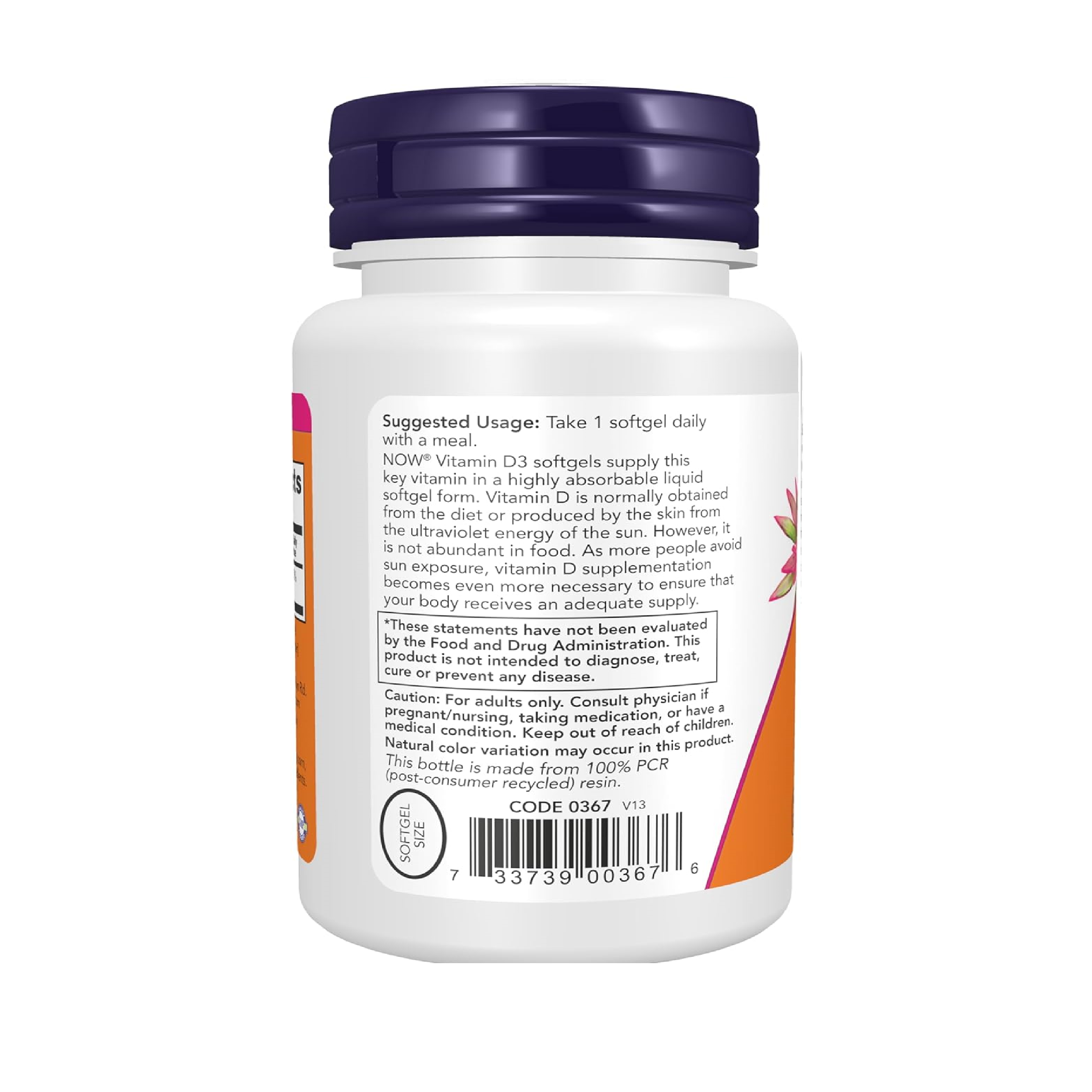 NOW Vitamin D-3 2000 IU High Potency - 120 Softgels - Made in USA_img_2