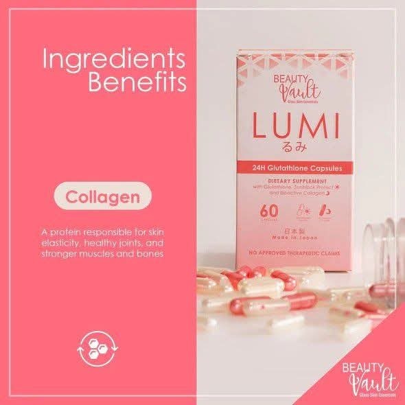 BEAUTY VAULT LUMI 24H Glutathione - 60 Capsules 1 Box - Made in Japan_img_5