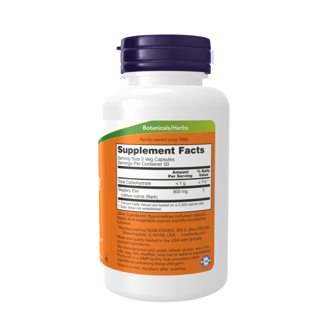 NOW Slippery Elm 400 mg 100 Capsules - Made in USA_img_1