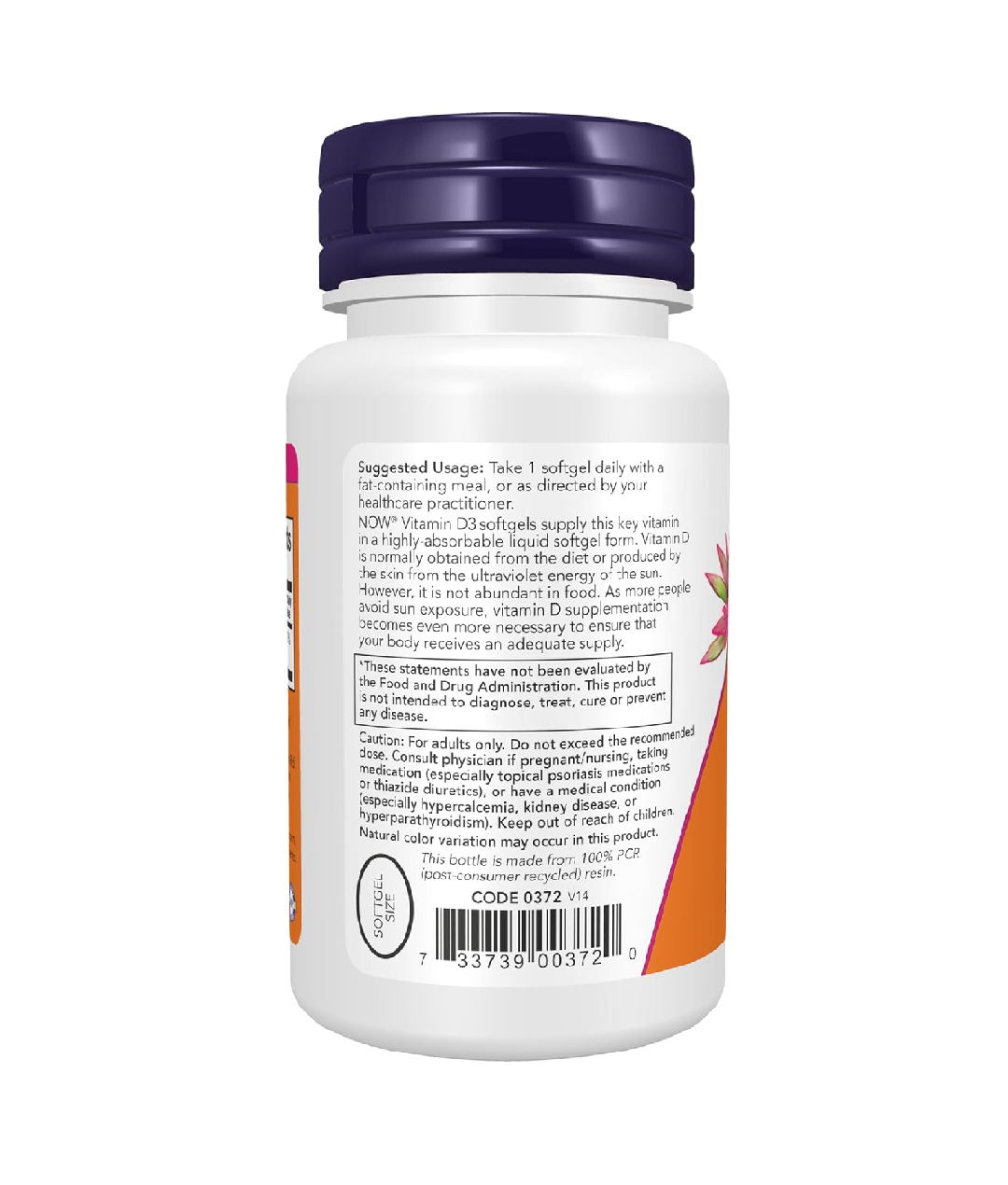 NOW Vitamin D-3 5000 IU High Potency - 120 Softgels - Made In USA_img_2