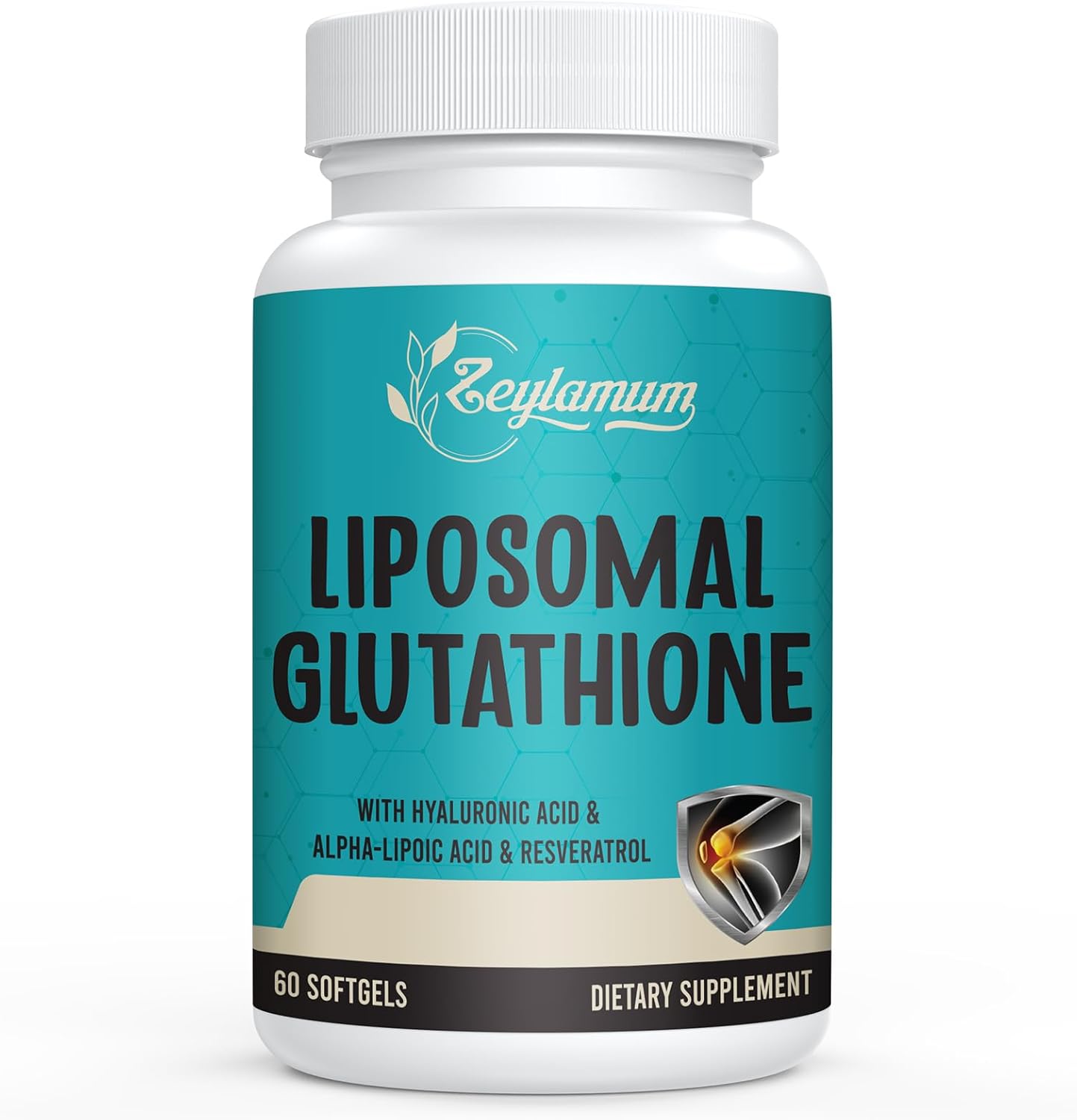 Zeylamum Liposomal Glutathione with Hyaluronic Acid 2400 mg - 60 Softgels - Made in USA