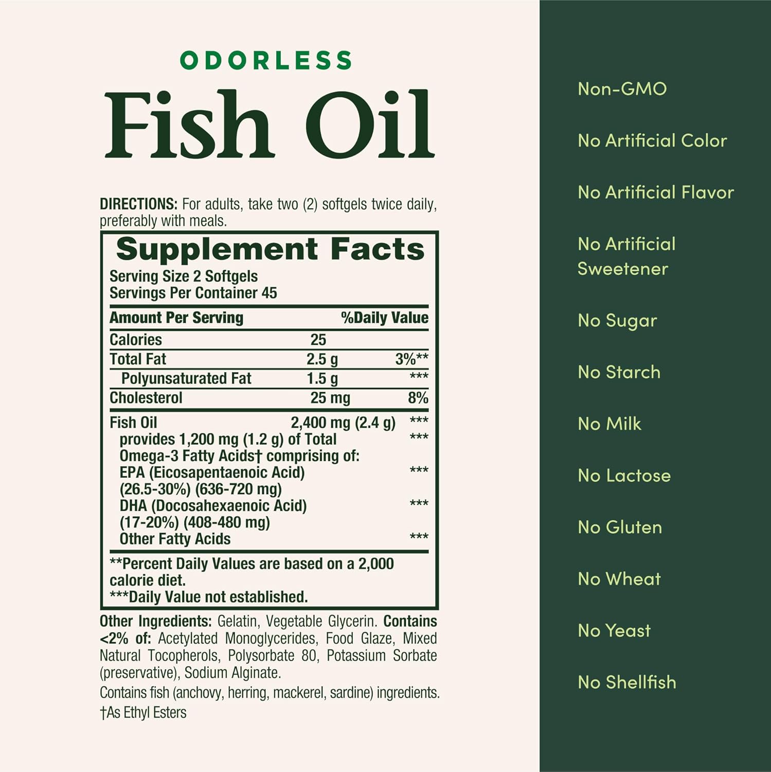 Nature’s Bounty Fish Oil 2400 mg 90 Coated Softgels - Made in USA_img_3