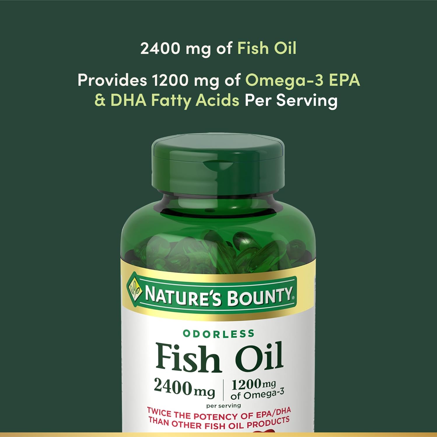 Nature’s Bounty Fish Oil 2400 mg 90 Coated Softgels - Made in USA_img_2