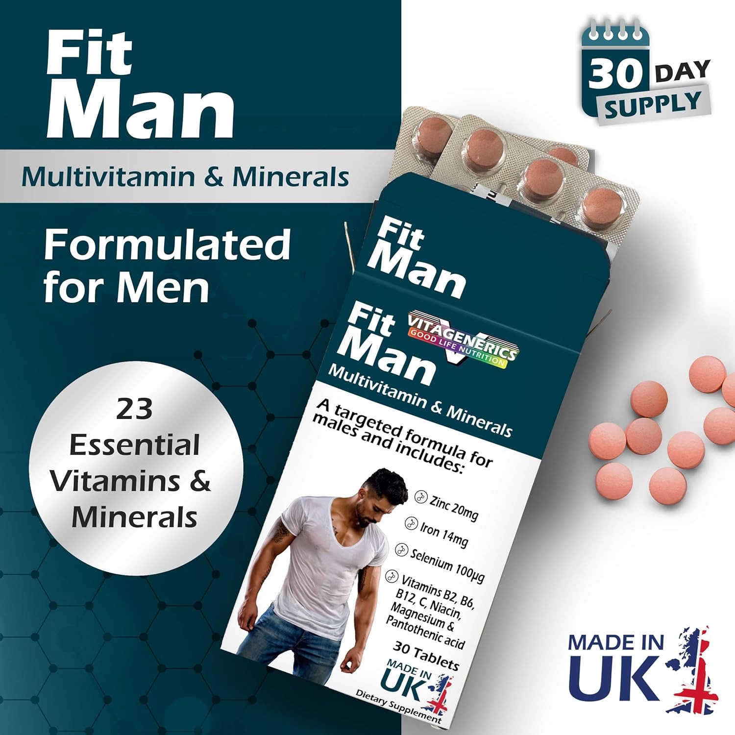 FitMan High Strength Multivitamin & Minerals | 30 Tablets | Made in UK_img_2