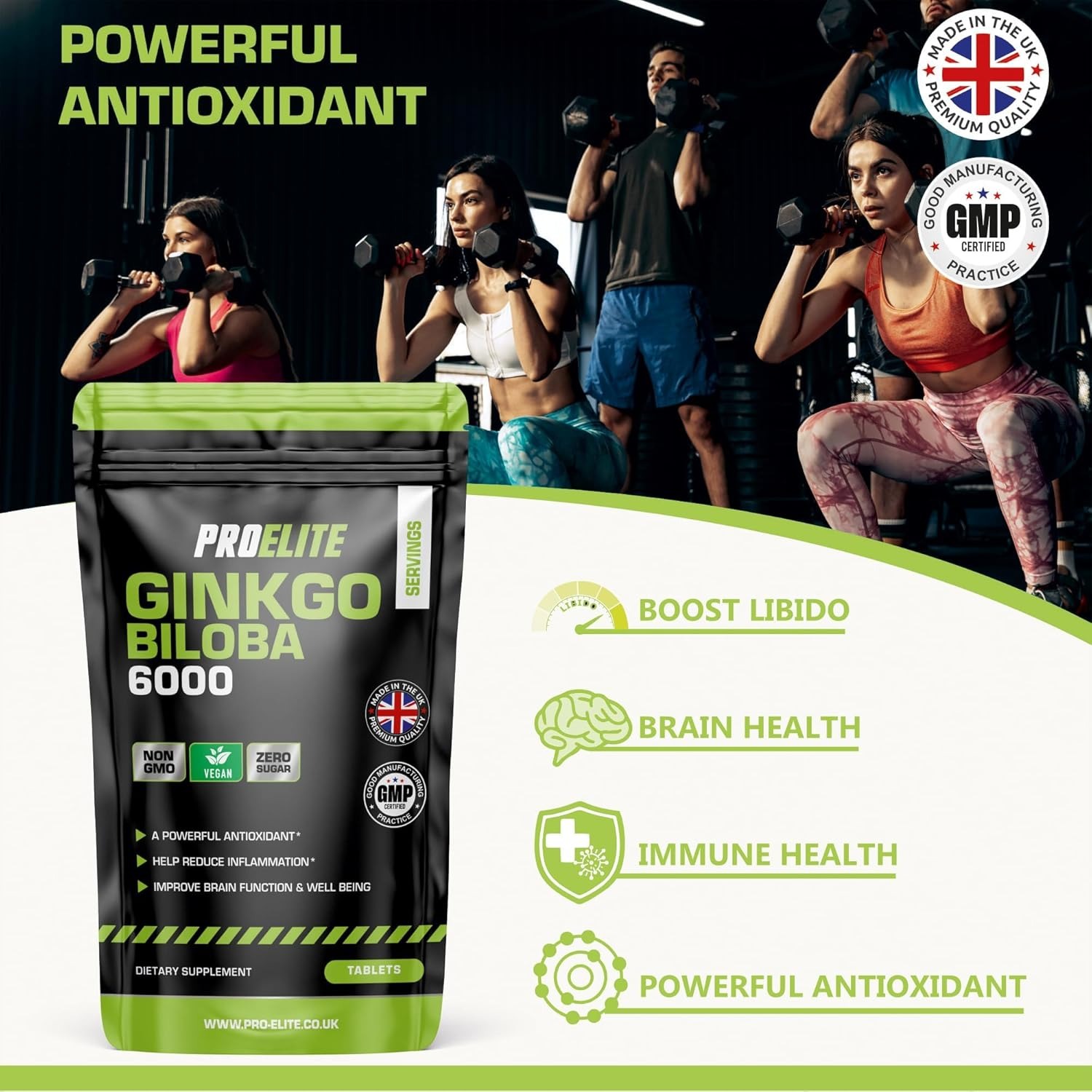 PROELITE Ginkgo Biloba 6000mg - 120 High Strength Vegan Tablets - Made in UK_img_4
