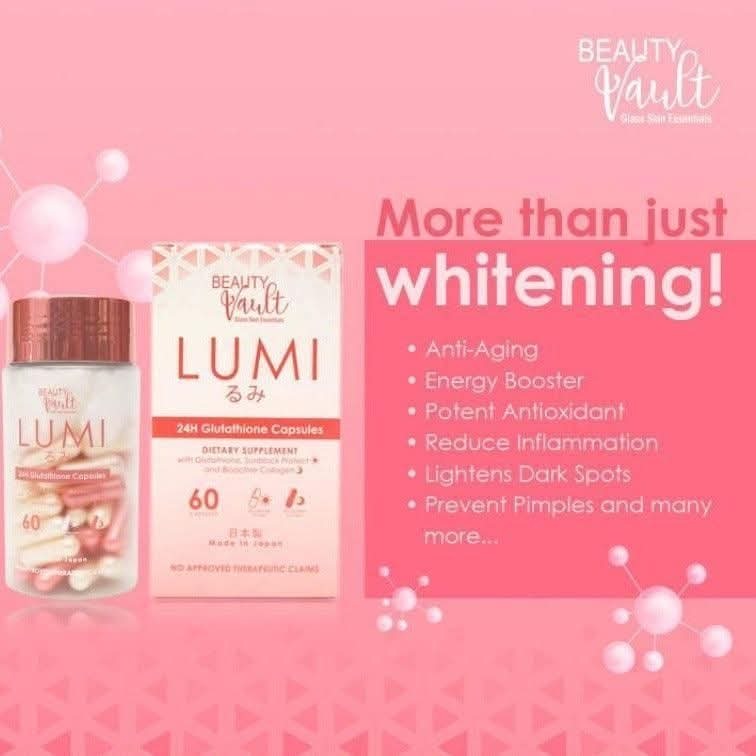 BEAUTY VAULT LUMI 24H Glutathione - 60 Capsules 1 Box - Made in Japan_img_2