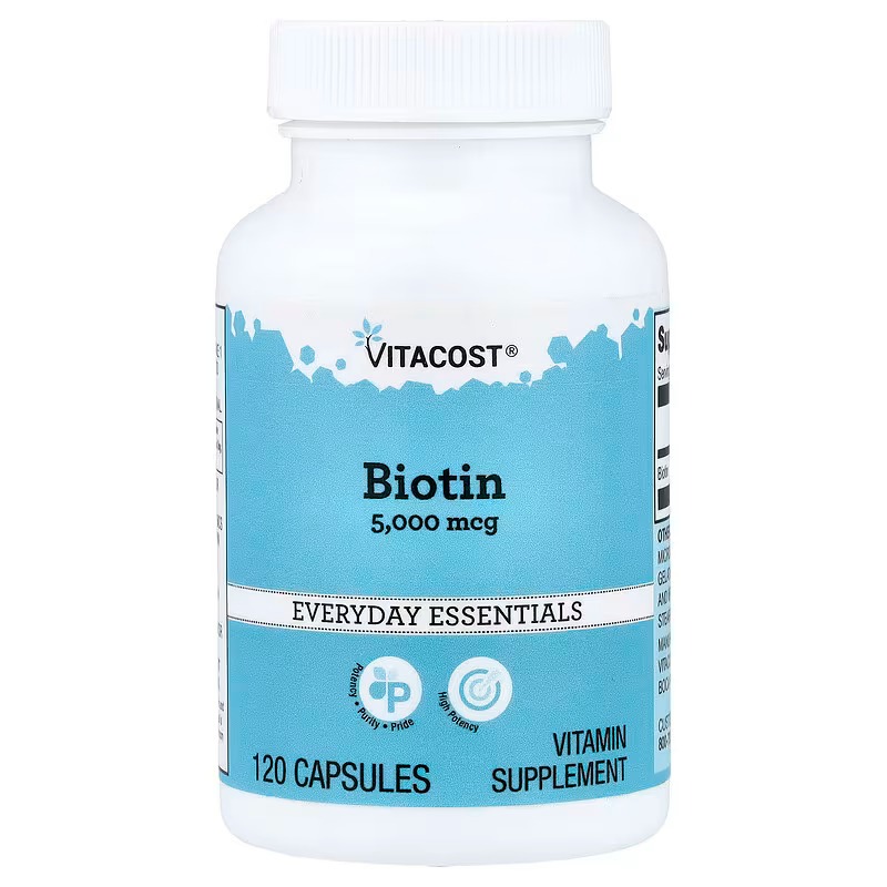 Vitacost Biotin 5000 mcg 120 Capsules - Made in USA