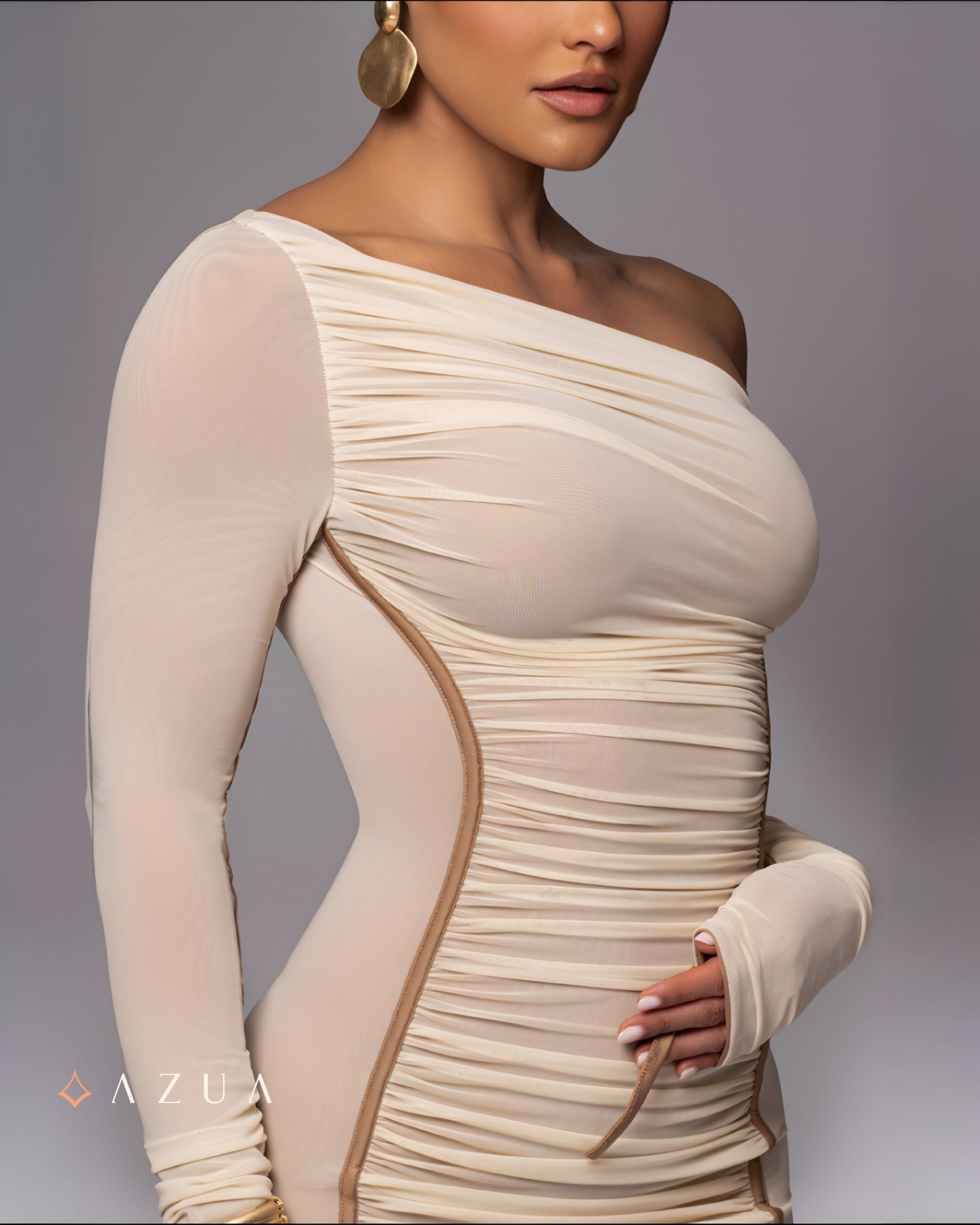 One Shoulder Ruched Bodycon_img_4