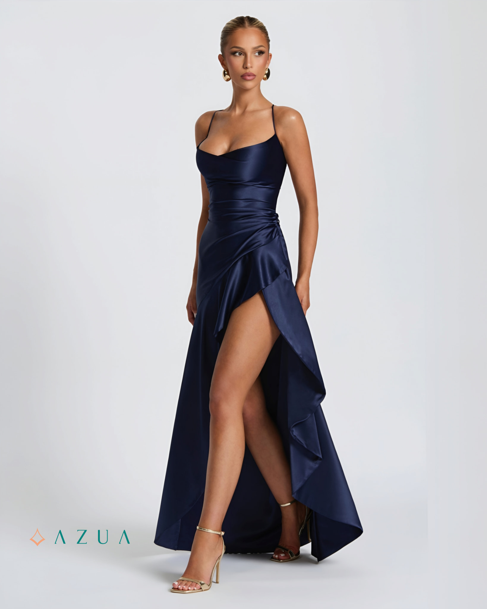 Spaghetti Straps Satin Prom Dresses_img_3