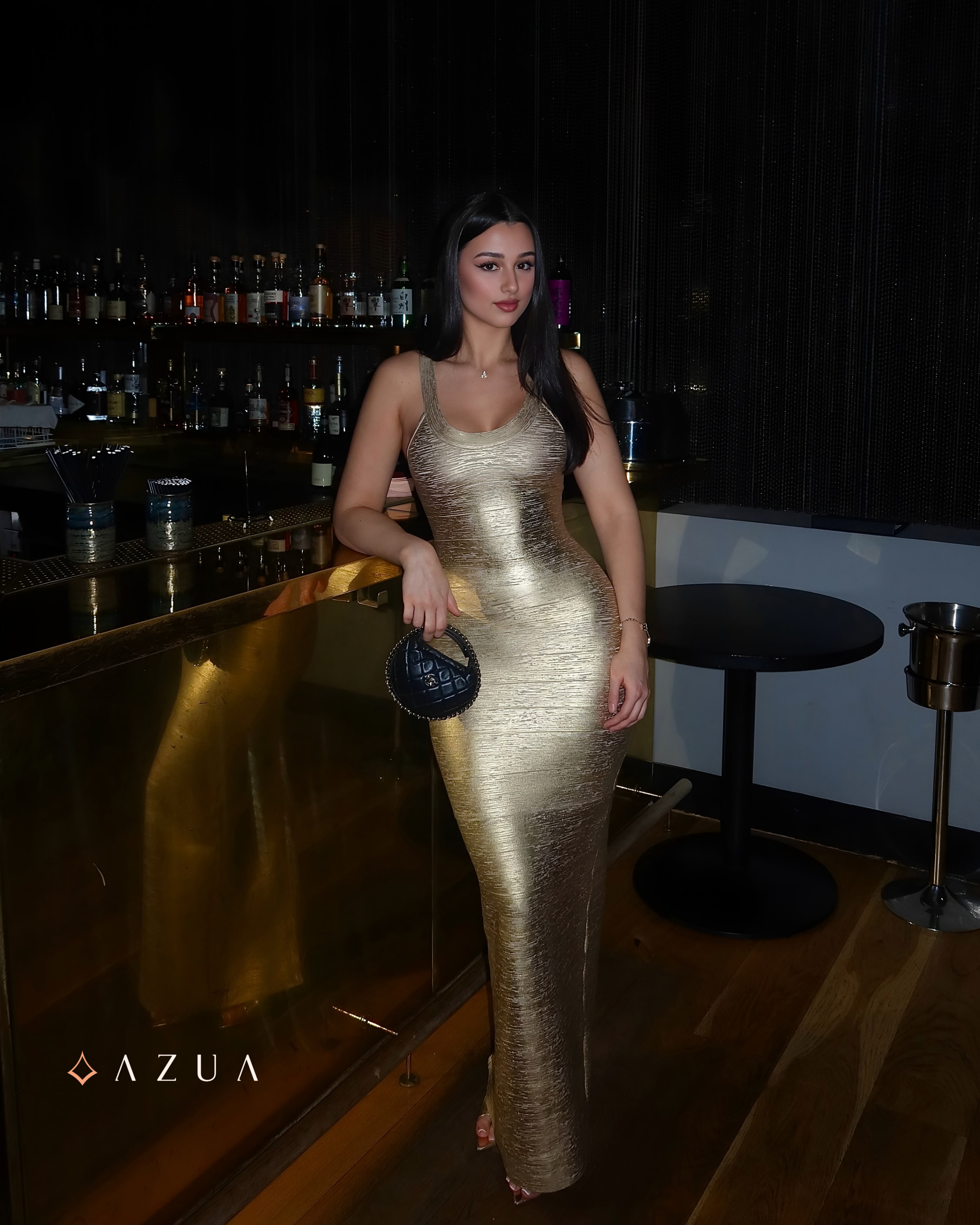 Gold Bandage Maxi Dress