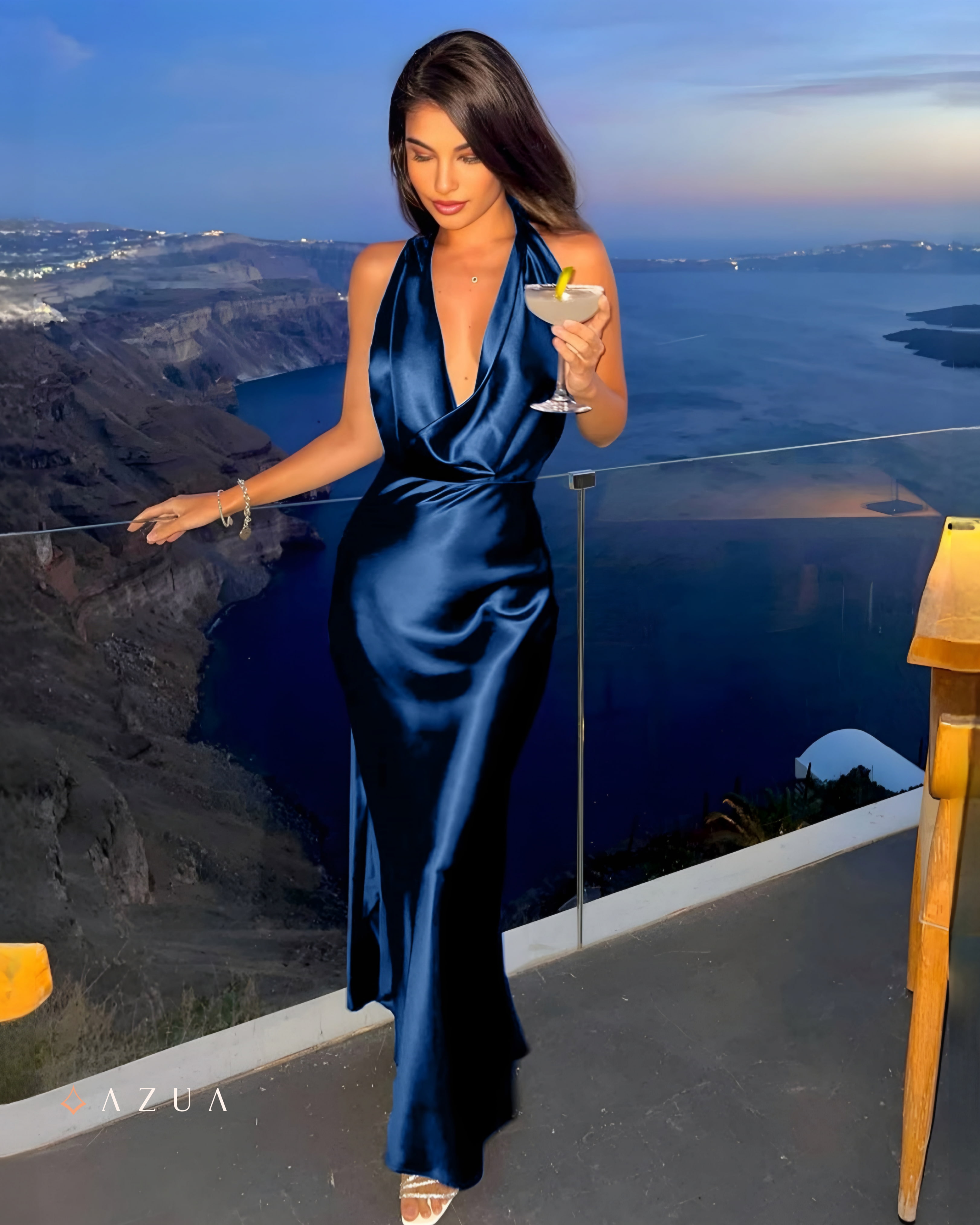 Zealand Plunge Halter Satin Dress_img_2