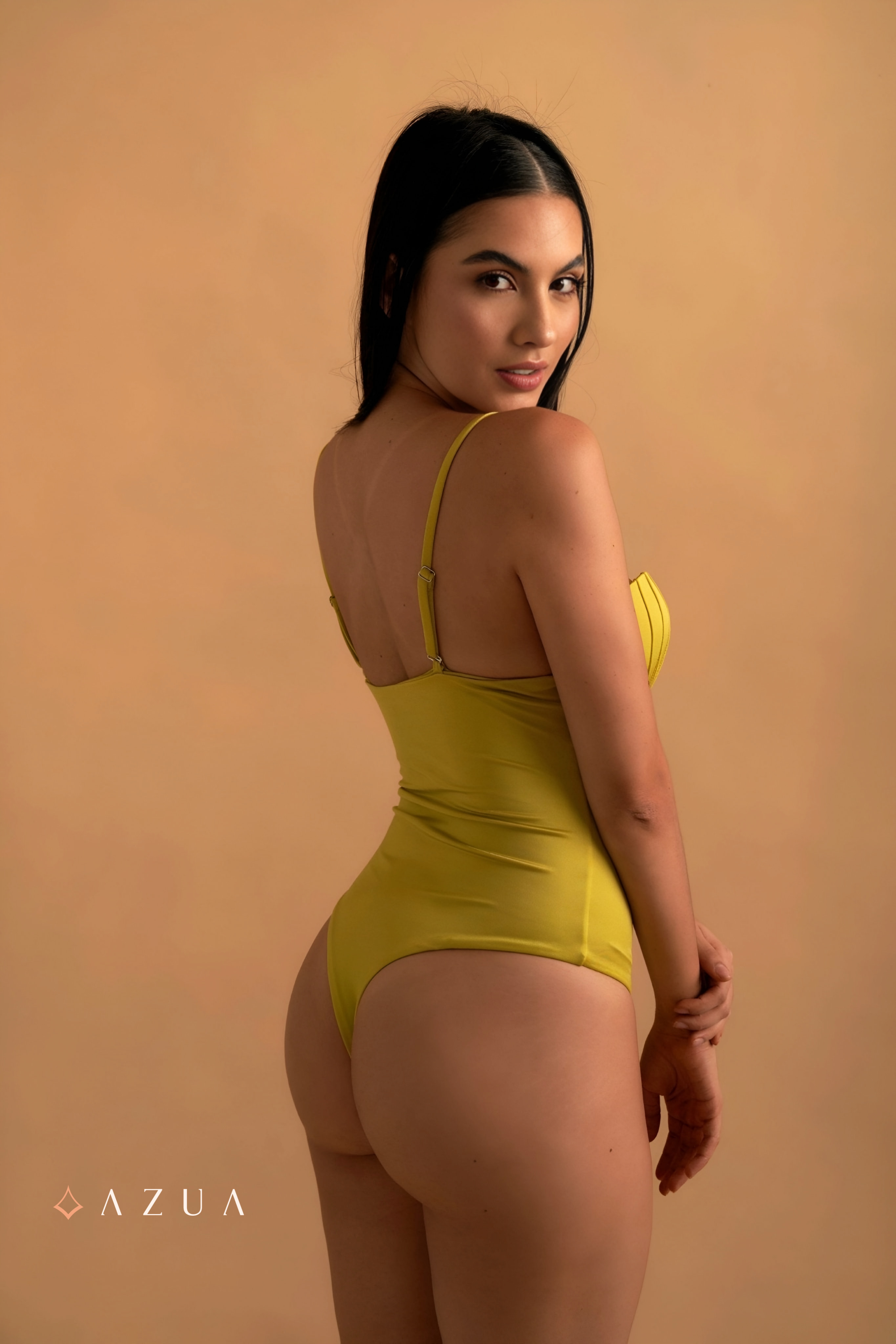 Trope Luxe Swimsuit With Coverup In Yellow_img_3