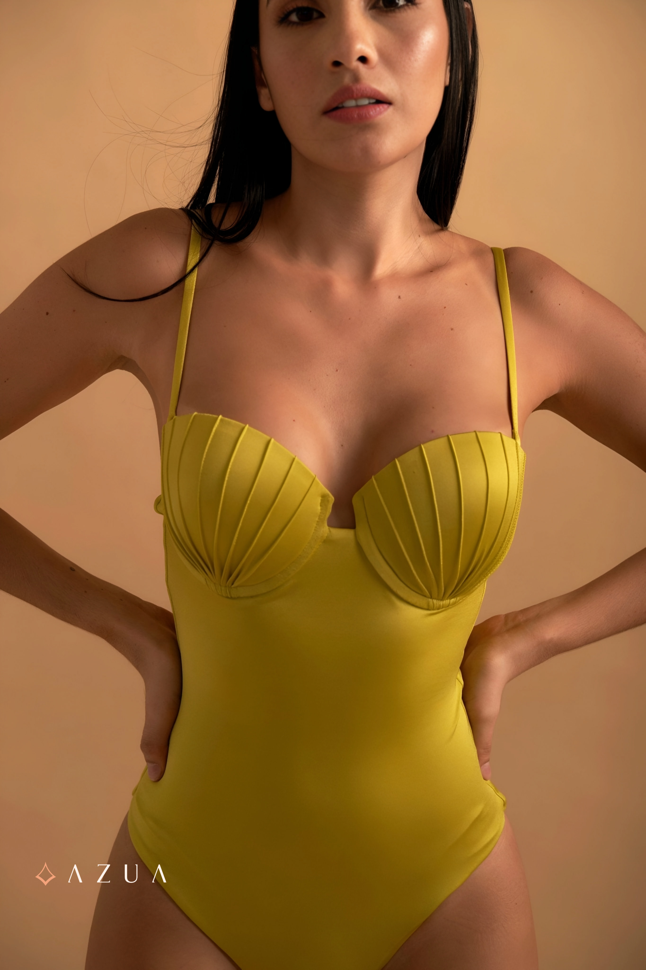 Trope Luxe Swimsuit With Coverup In Yellow_img_6