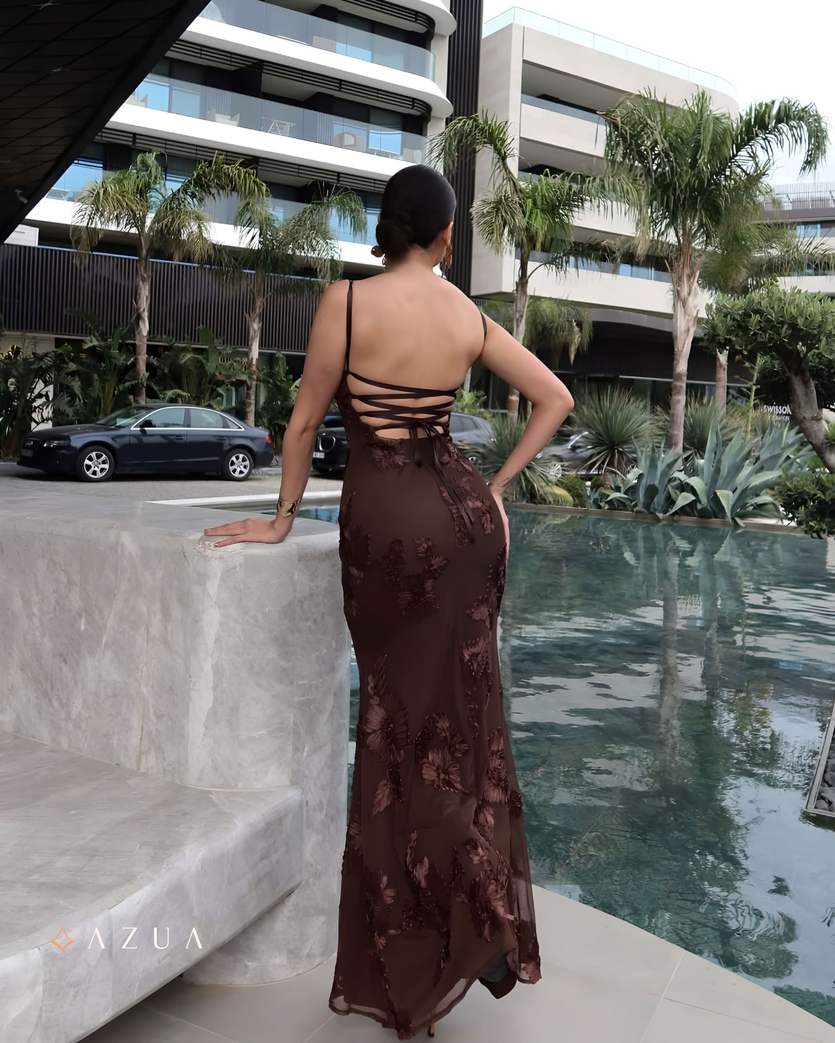 Floral Embroidered Party Gown_img_1
