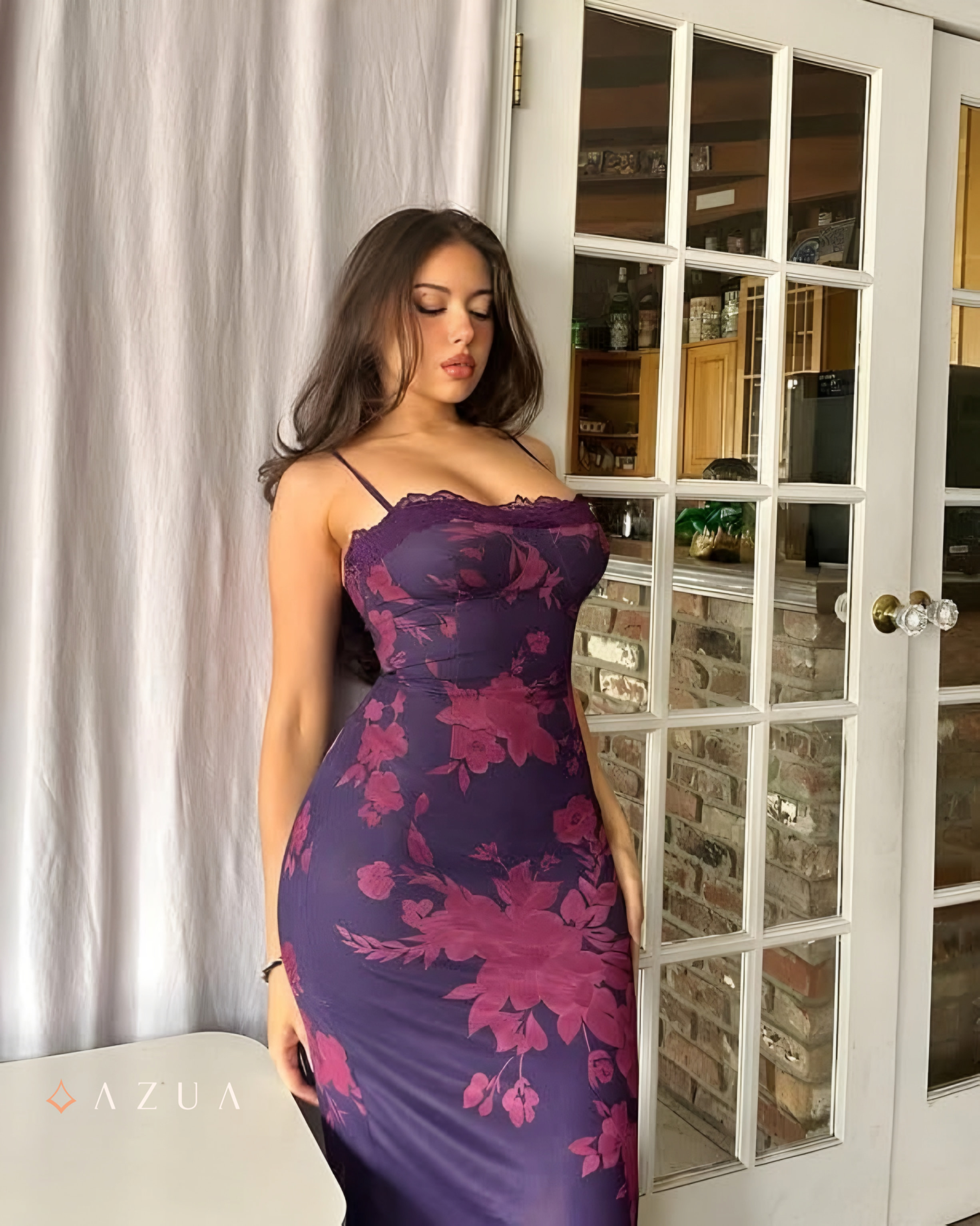 Grape Floral Print Maxi Dress_img_6