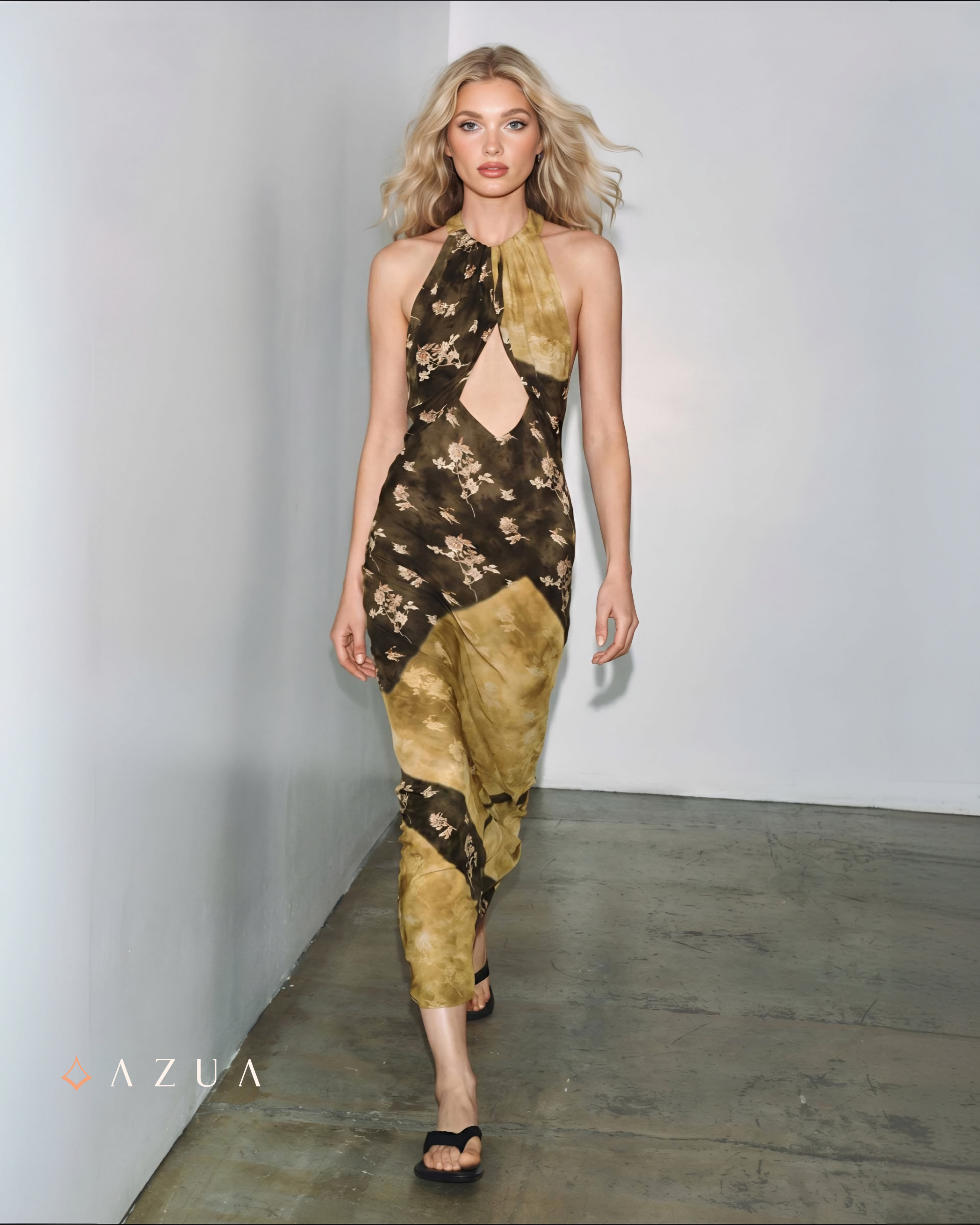 Cut Out Backless Halter Neck Maxi Dress_img_0