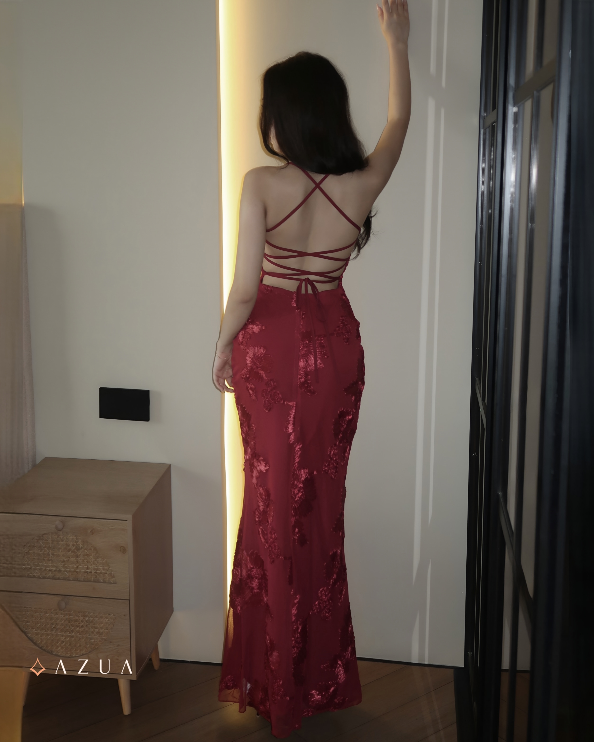 Floral Embroidered Party Gown_img_1