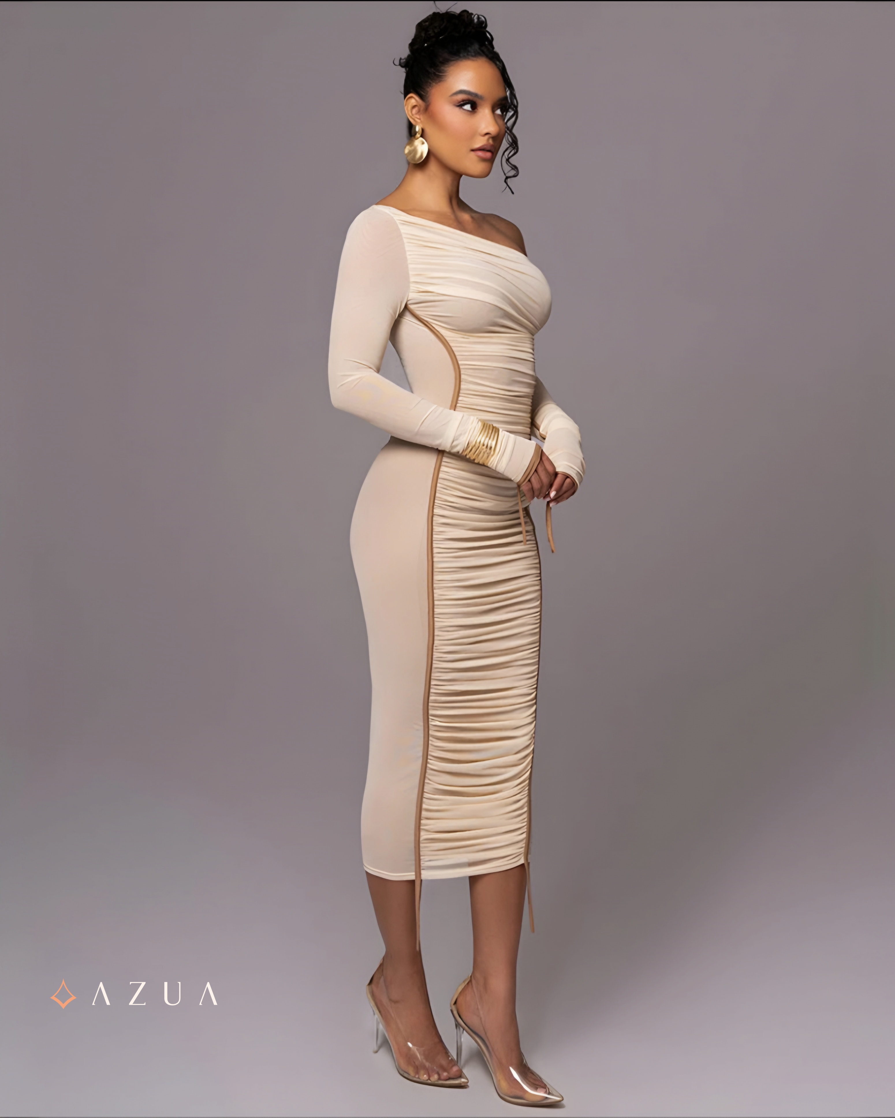 One Shoulder Ruched Bodycon_img_2