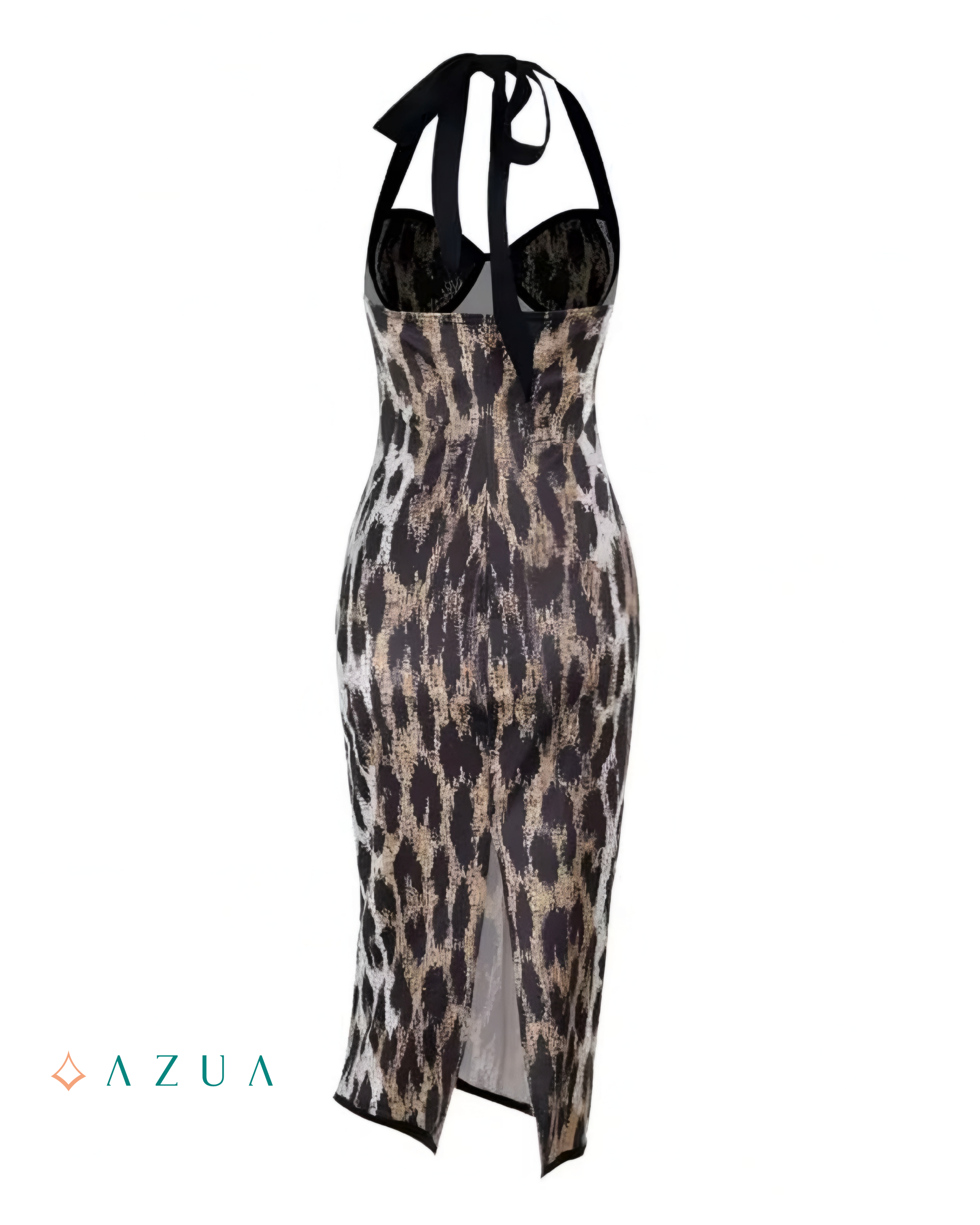 Halterneck Leopard-print Midi Dress_img_3