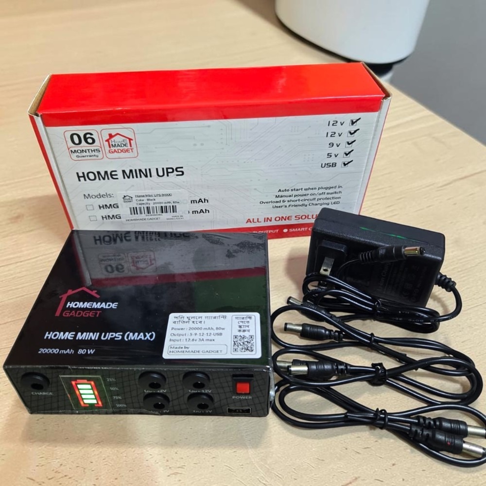 20000 mAh , 12 Hours Backup Guarantee | Home Mini Ups(Max)