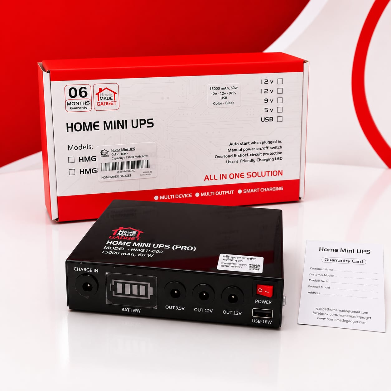 15000 mAh , 8-10 Hours Backup Guarantee|Home Mini Ups Pro_img_2