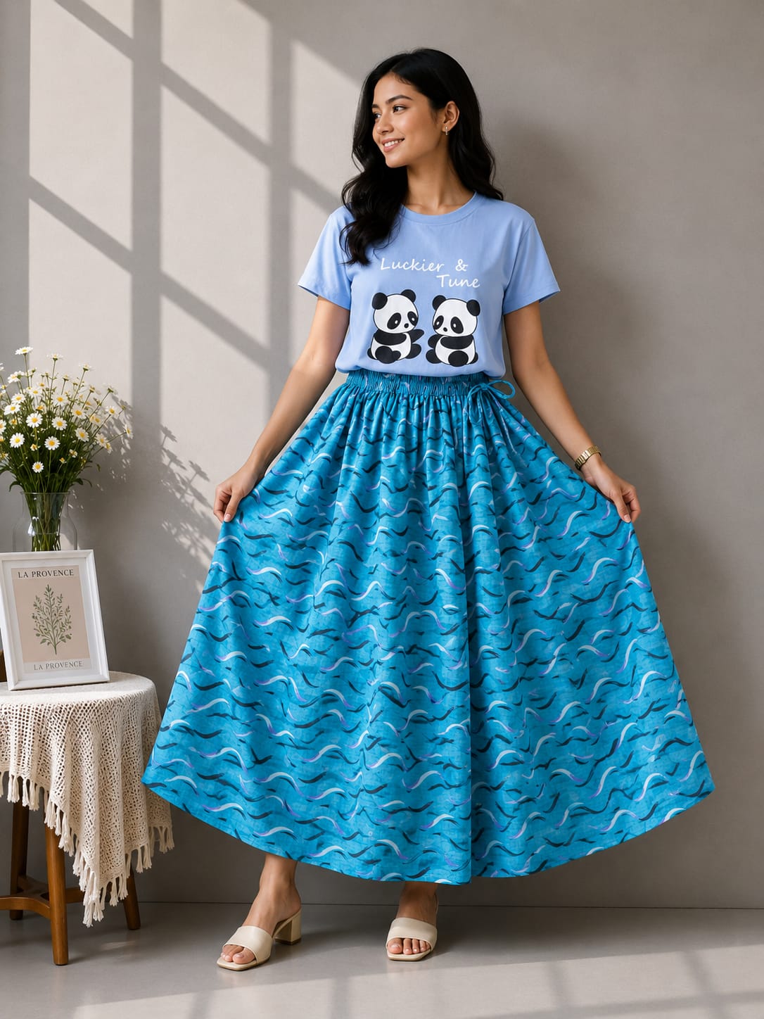 Linen Skirt and Tshirt Set_img_12