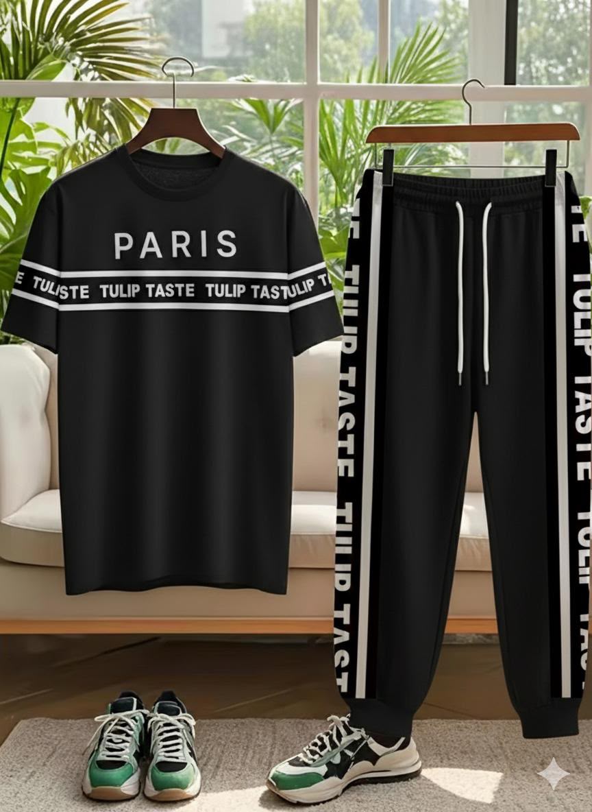 Drop Shoulder Mash T-Shirt and Trouser Combo