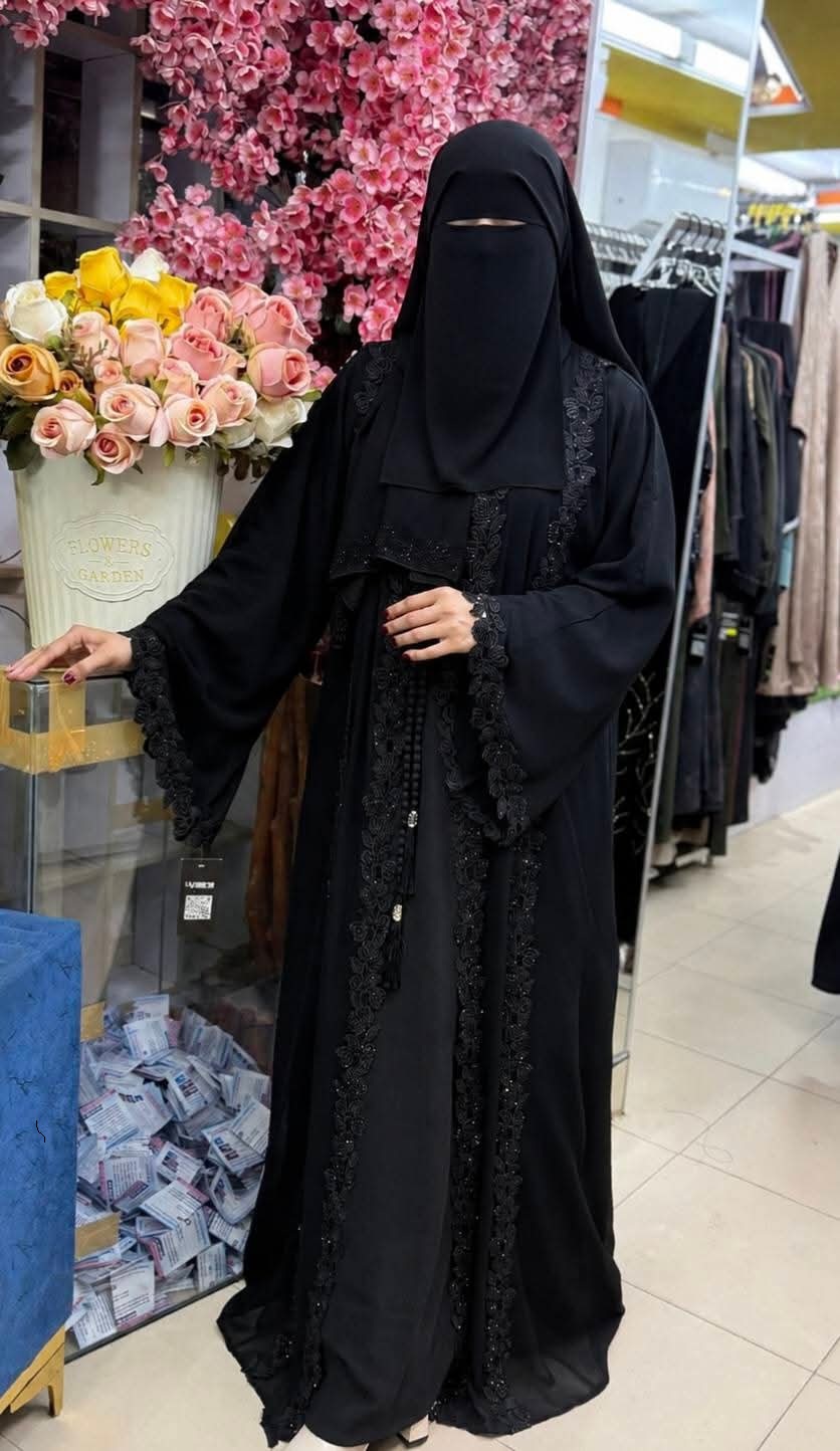 Dubai Cherry Borka with Inner and Hijab_img_2