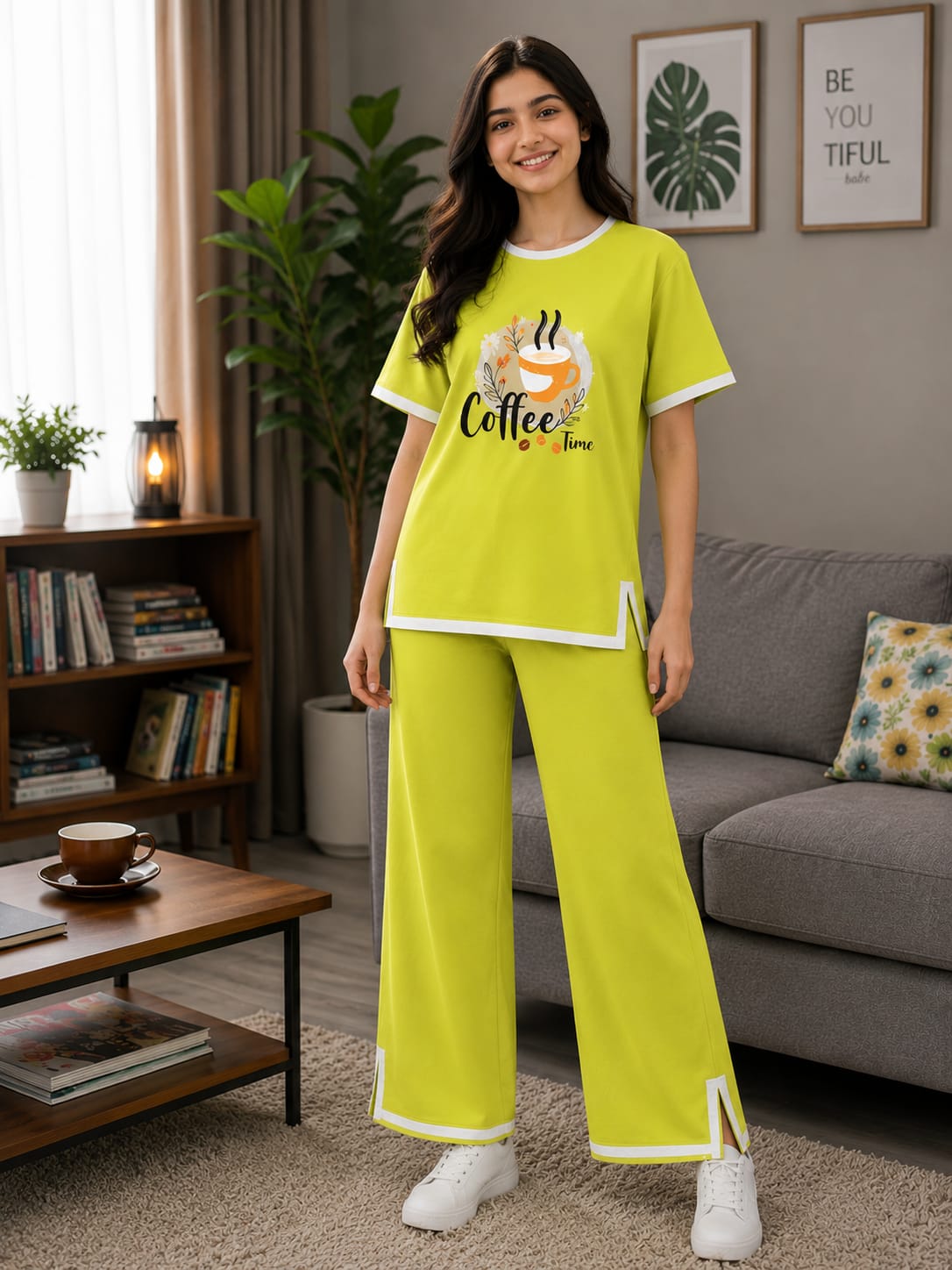 Ladies Half Sleeve T-Shirt & Pant Set_img_1