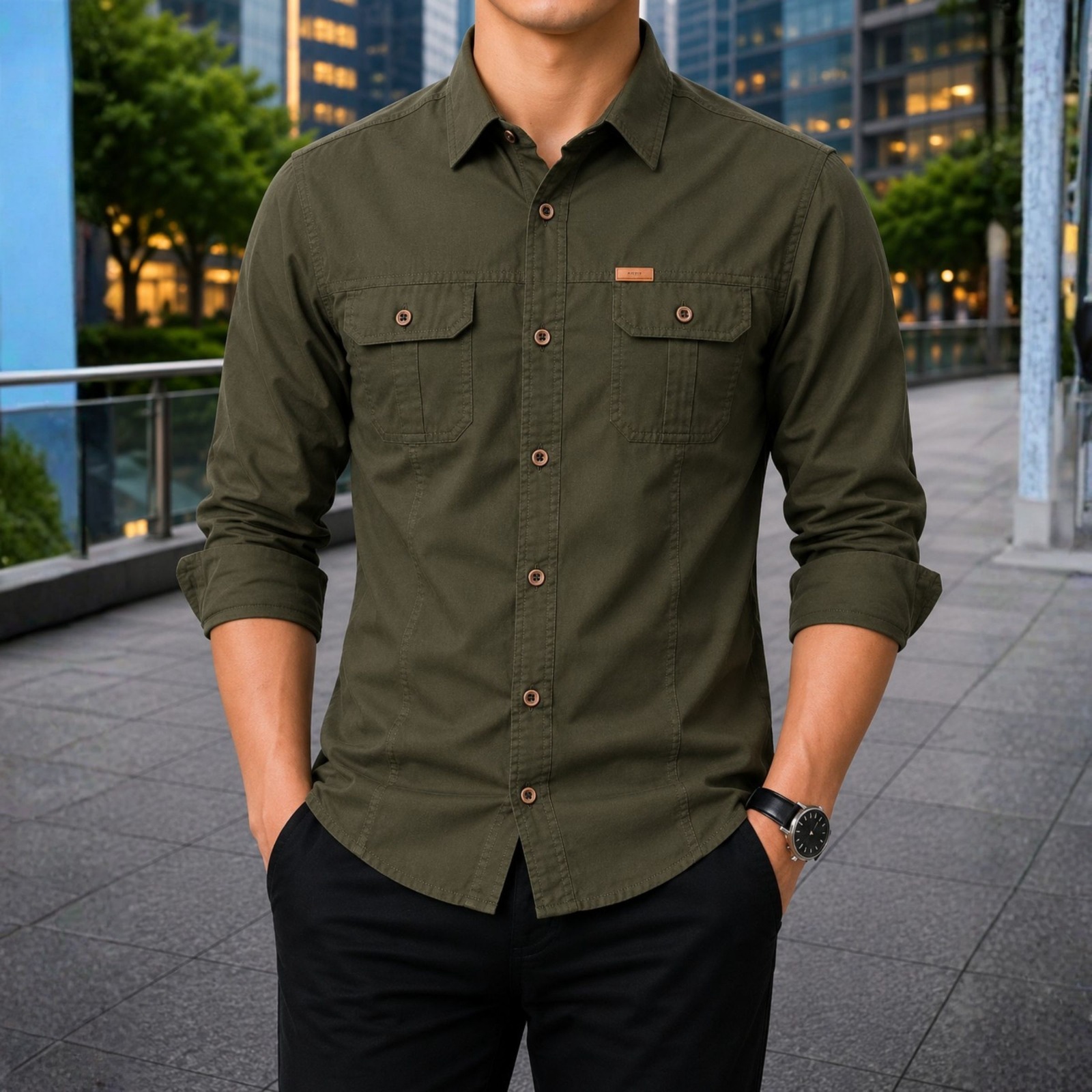 Stylish Full Sleeve Panel Shirt_img_2