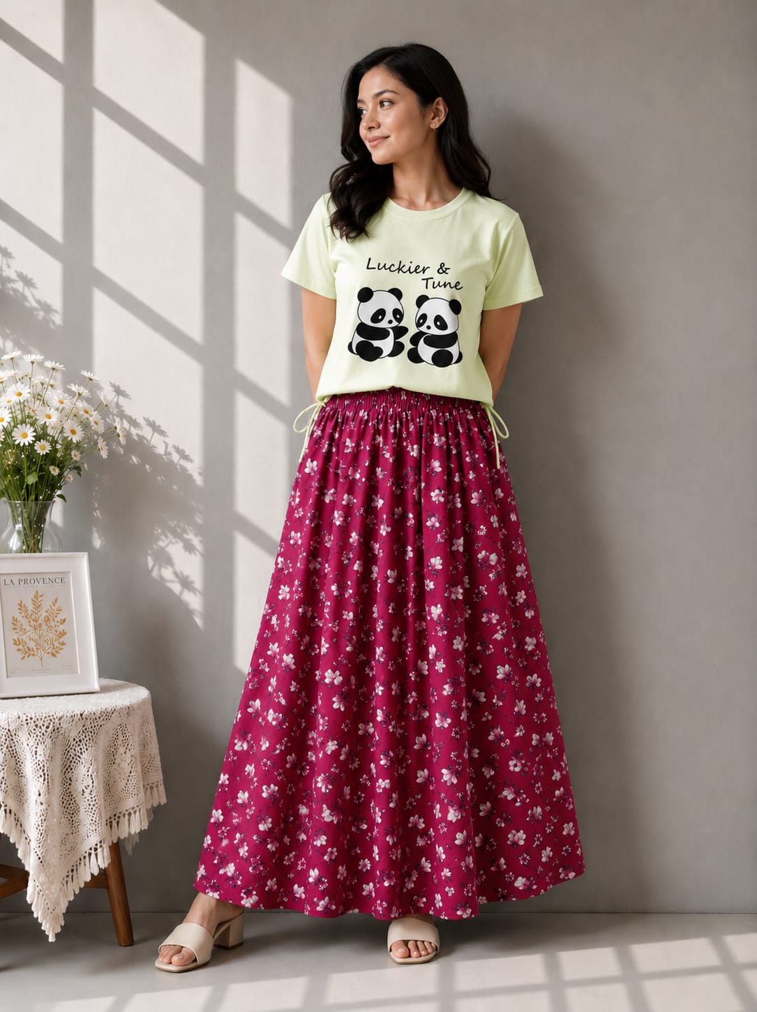 Linen Skirt and Tshirt Set_img_10