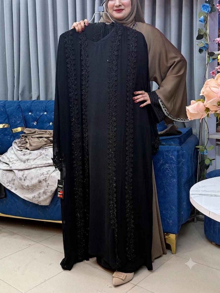 Dubai Cherry Borka with Inner and Hijab_img_1