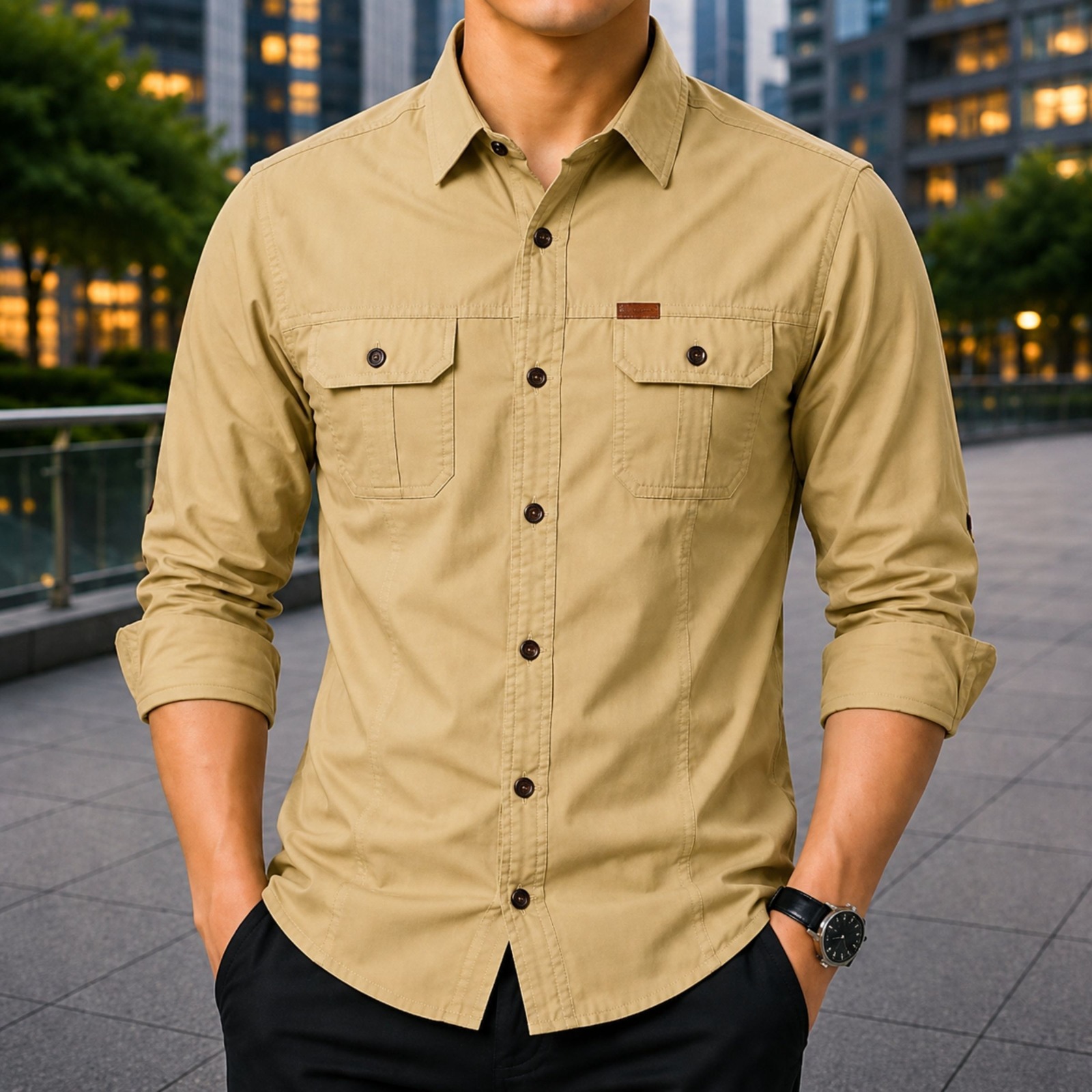 Stylish Full Sleeve Panel Shirt_img_7