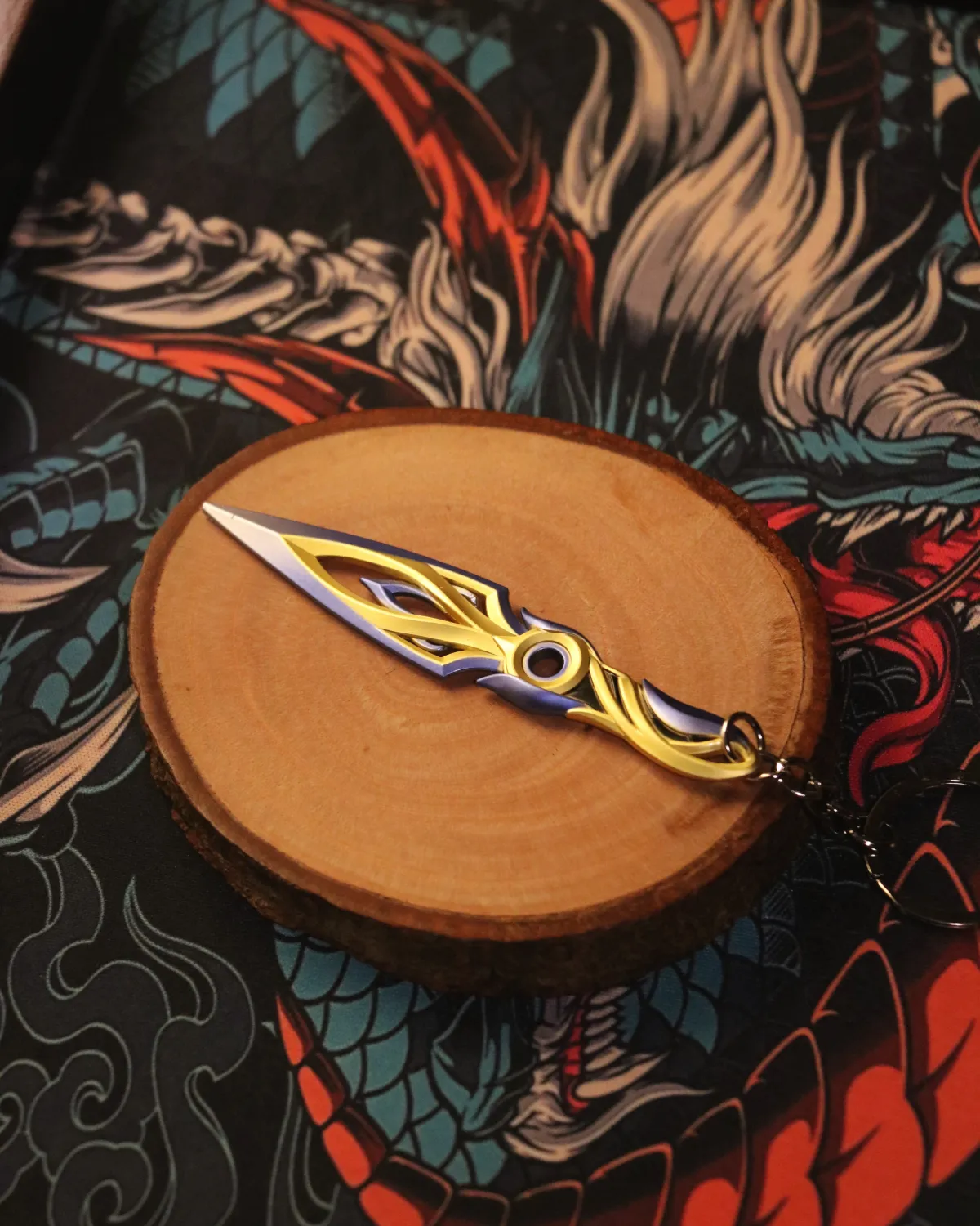 𝗠𝗘𝗧𝗔𝗟 Mystbloom Blue Kunai Keychain - Image 1