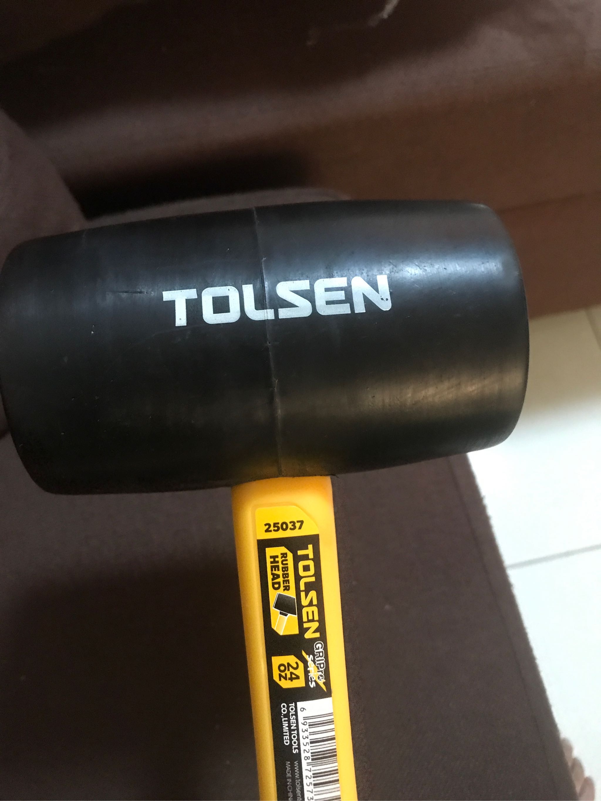 TOLSEN 25037 Rubber Mallet, 675g (24oz), Rubber Hammerhead, Fiberglass Handle | Model: 25037_img_2