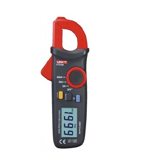 UNI-T UT210A Mini Clamp Meter | 200A AC | 2000 Counts | 16mm Jaw Opening | Auto Range | Compact & Lightweight | Model: UT210A