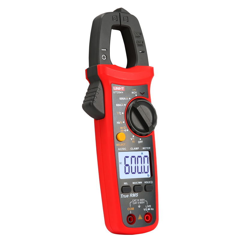 UNI-T UT204+ Digital Clamp Meter | 600A AC/DC | True RMS | 6000 Counts | Capacitance & Temperature | CAT III 300V | Model: UT204+_img_4