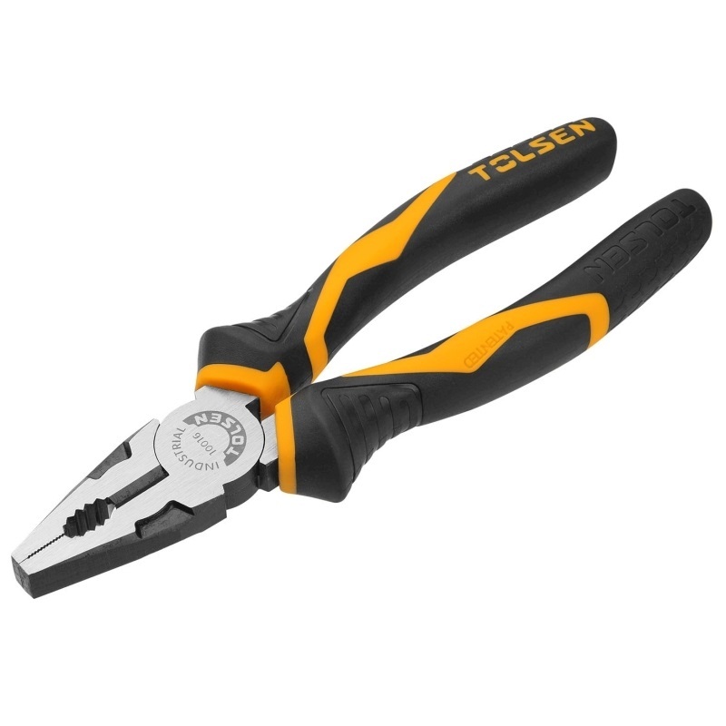 TOLSEN 10017 Combination Pliers, 8" (200mm), Industrial GRIPro Series, CrV Steel, Black Finish | Model: 10017_img_2