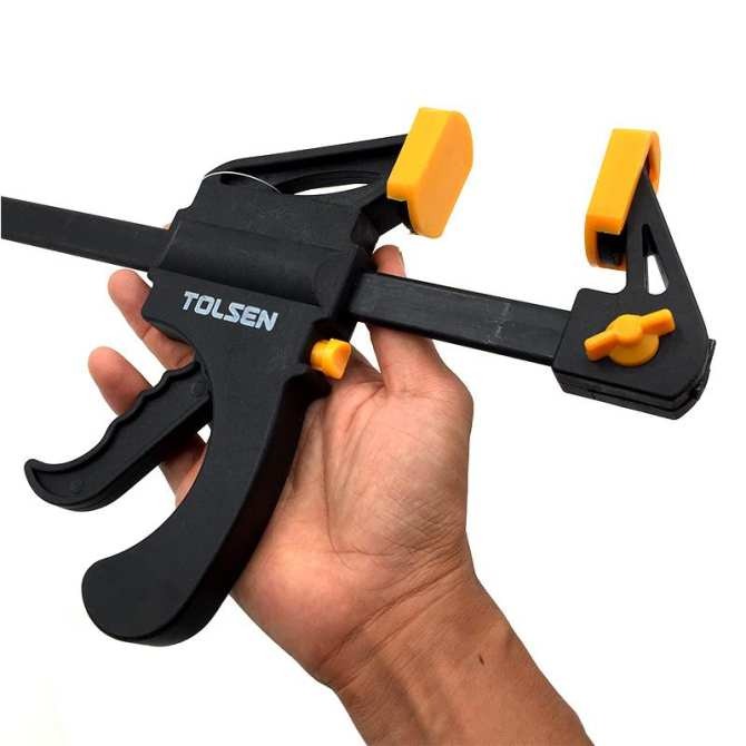 TOLSEN 10204 Quick Ratchet Bar Clamp, 12" (300mm), Hard Plastic Body, Soft Non-Marking Pads | Model: 10204_img_3
