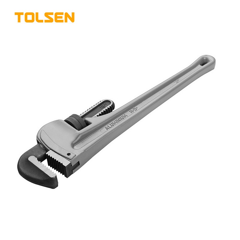 TOLSEN 10225 Aluminum Pipe Wrench, 24" (600mm), Aluminum Alloy Body, Industrial Series | Model: 10225