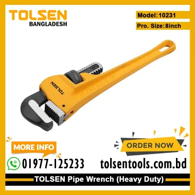 TOLSEN 10231 8" Pipe Wrench | 200mm | Heavy Duty | Model: 10231_img_0