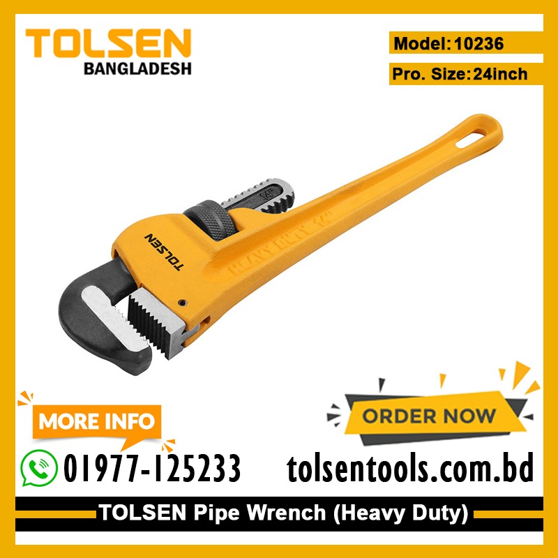 TOLSEN 10236 Pipe Wrench | 24" (600mm) | Heavy Duty | Model: 10236_img_1