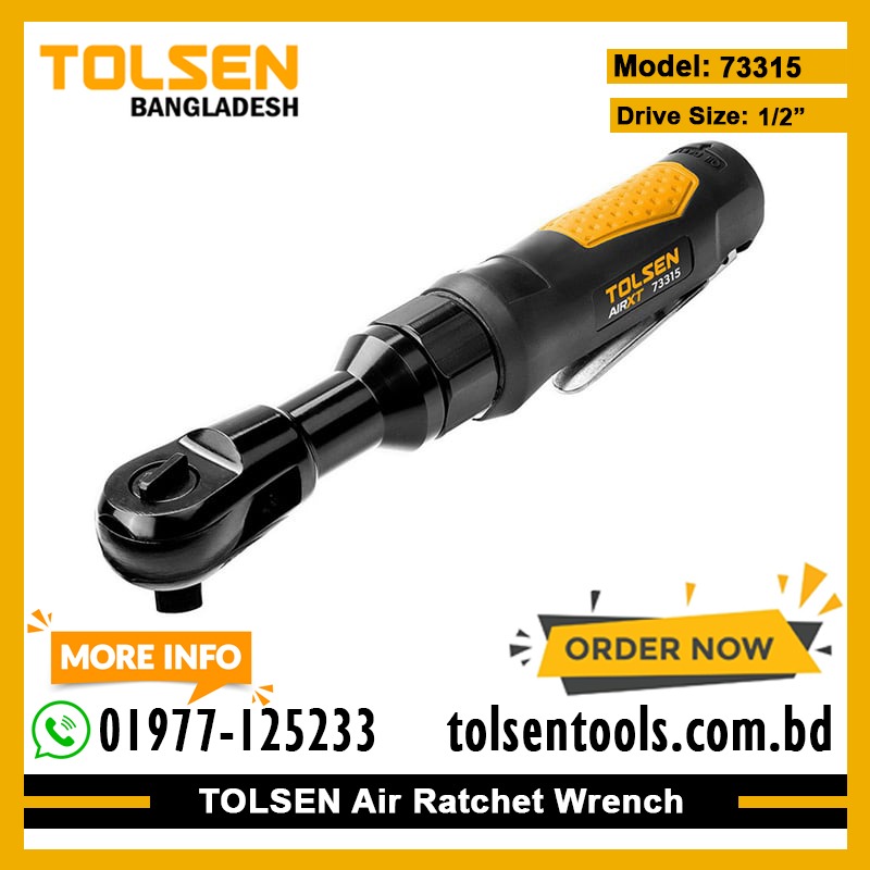 TOLSEN 73315 Air Ratchet Wrench 1/2inch Drive (69nm Torque) Air Compressor Model: 73315_img_1