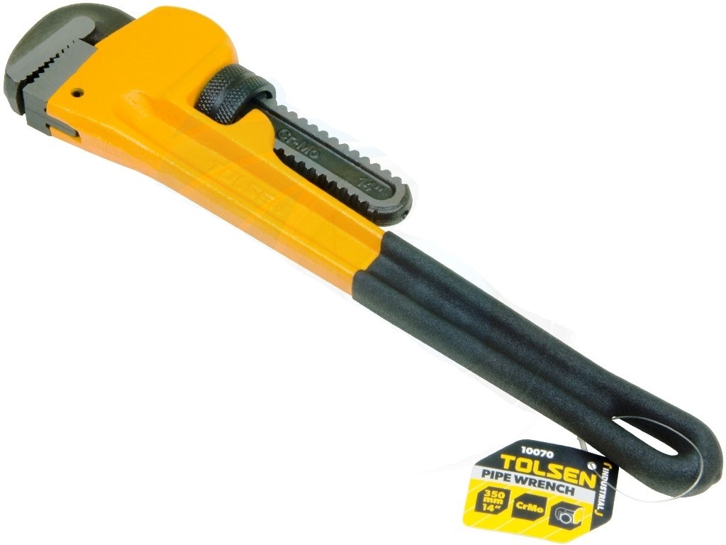 TOLSEN 10070 Pipe Wrench, 14" (350mm), Industrial Series, Dipped Handle, Max Clamping 50mm | Model: 10070_img_6