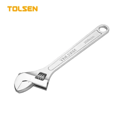 TOLSEN 15006 Adjustable Wrench, 18" (450mm), Chrome Finish, Max Opening 52mm, Professional Heavy Duty | Model: 15006_img_0