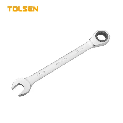 TOLSEN Ratchet Combination Spanner | Metric Sizes 8-32mm | Cr-V Steel | Chrome Plated | Satin Finish | Models: 15204 to 15228_img_1